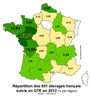 Carte Elevages Régions